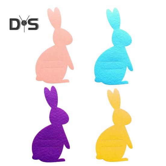 Besteckhalter in Osterhasenform, Filzhalter für Messer und Gabeln, Geschirrhalter, Utensilienhülle für Ostern, Party, Hochzeit, Geburtstag, Dekoration, 12 Stück