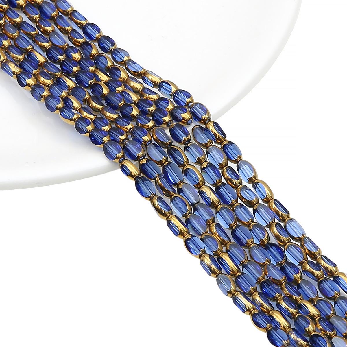 

Овальные ограненные стеклянные кристаллы с золотистой окантовкой, в форме рисовых зерен, для изготовления украшений