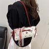 Light Luxury Underarm Bag New Fashionable Floral Bow Print Handbag Contrast Color Versatile Women's Shoulder Bag