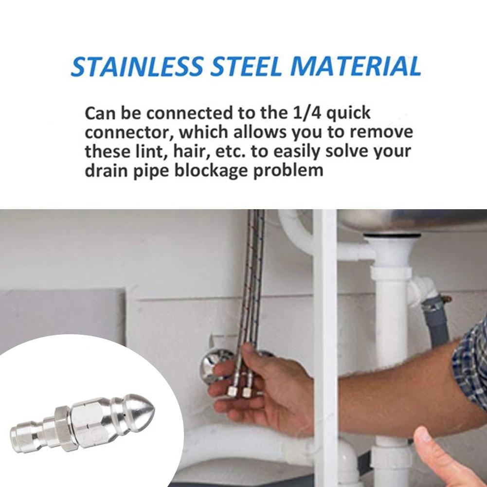 1 Front 6 Back Spray Pattern High Pressure Washer Nozzles 1/4" Quick Plug Sewer and Sewage Hose Nozzle  Accessories 5000psi