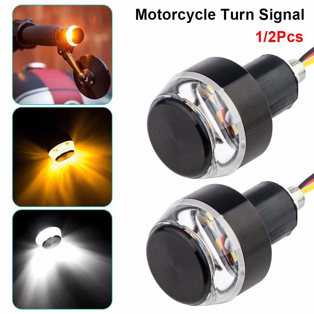 1/2Pcs 12V Motorcycle Turn Signals Flashing Corner Lamp Handle Bar LED Light for Moto Handle Bar