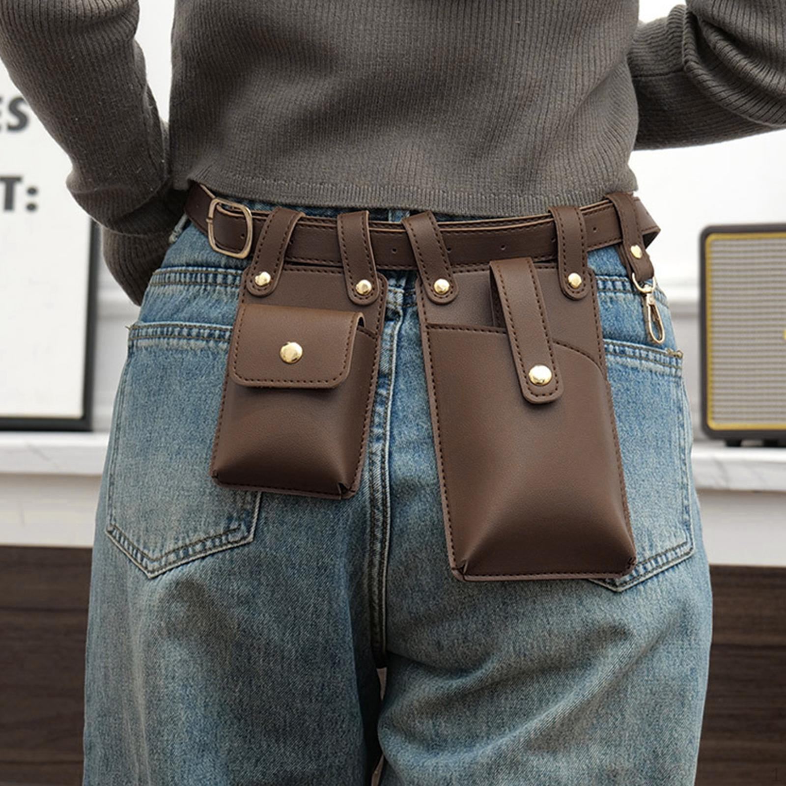 

Поясная сумка Удобные подарки PU кожа Легкая мода для женщин сумка на бедро темно-коричневого