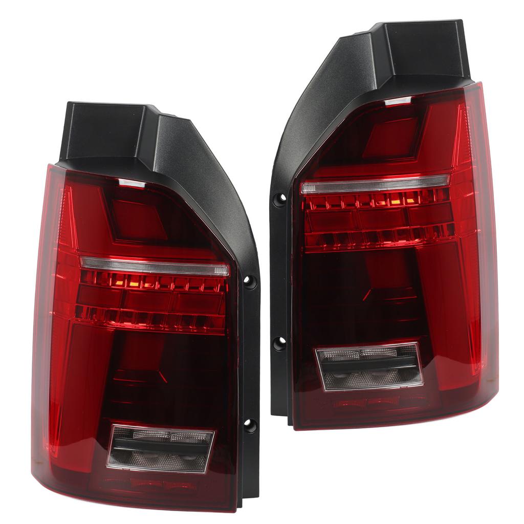 Facelift Look Dynamic Full LED Tail Lights Rear Lamp For Multivan Transporter T6 Pre‑Facelift 2016 To 2019 Red