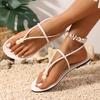 Mode Damen Sandalen Regenbogenfarben Zehensteg Flache Sandalen 2025 Sommer Leicht Strand Flip Flops Frau Übergröße Outdoor Schuhe Damen