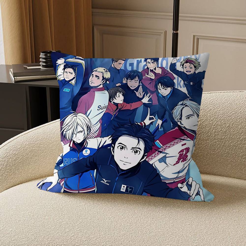 Аниме Y-Yuri on Ice Персонализированная наволочка Детская спальня Декор для бурной вечеринки Наволочка детский День рождения душ Подарок 12x12Inch