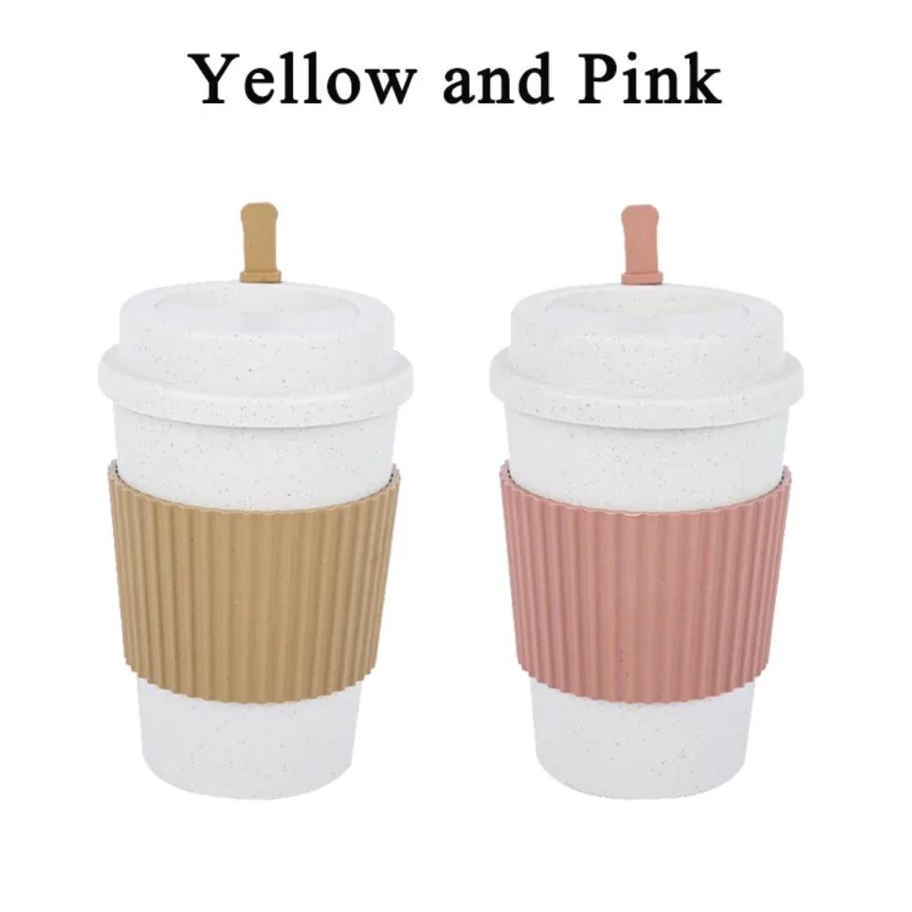 1/2/4 SZT. Pogrubiony kubek do kawy z pokrywką Kubek ze słomką do kawy Słoma pszenna Prosty kubek do mleka Pogrubiony kubek marynarski Odpowiedni dla przyjaciół