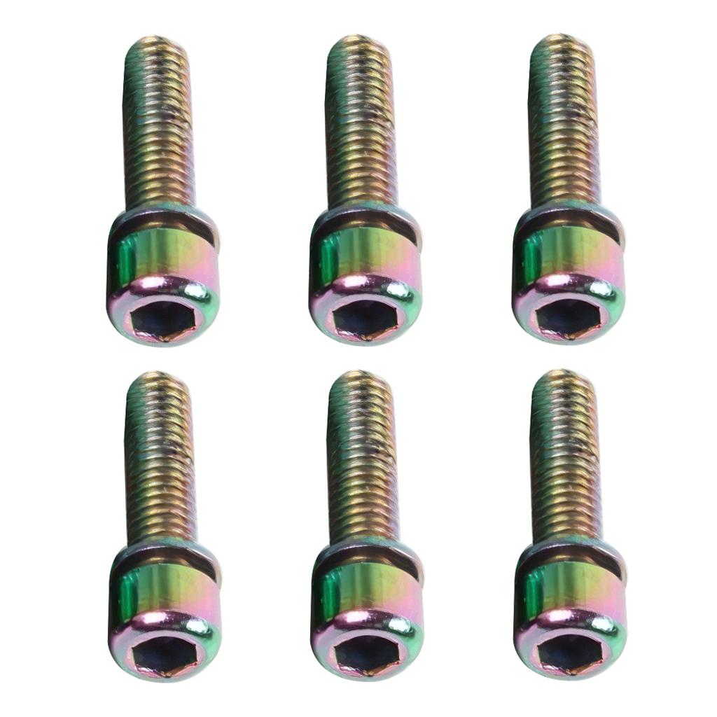 of 6 Bicycle Stem Screws M5x18mm Bolt with Washer Allen Tapered Bolts Screw Hardware for Bike