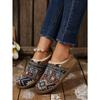 Plus-size Warm Cotton Shoes 2025 Winter New Fleece Color-blocking Ethnic Style Home Women's Shoes