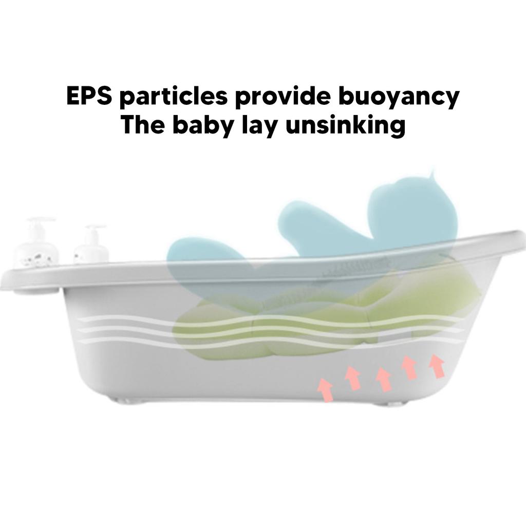 Perna Universală de Baie pentru Bebeluși cu Suport în 3 Puncte, Perna de Baie Plină cu Aer pentru Nou-născuți, Covoraș Suport