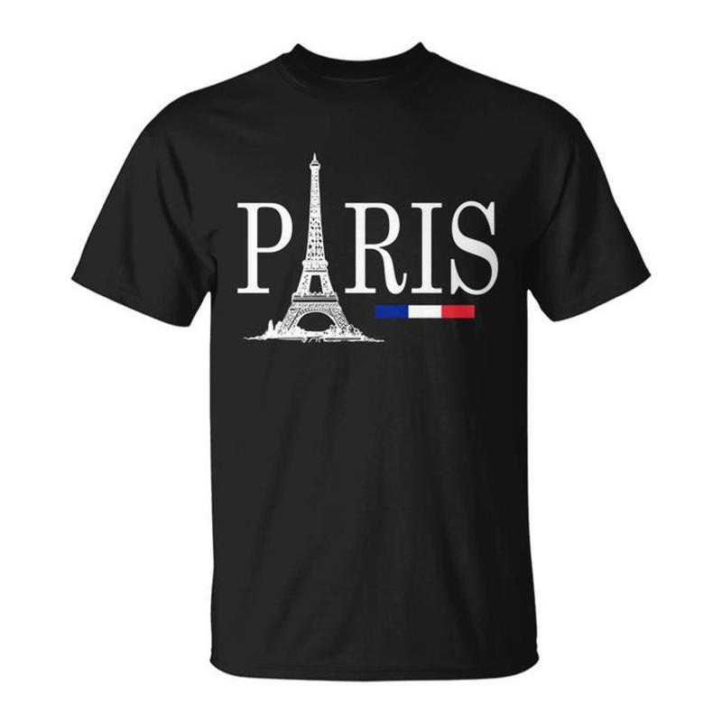 Paris Eiffel Tower Pattern Tshirt Unisex Printed France Tees Tops Unisex Summer Casual Short Sleeve French Souvenir Tshirts
