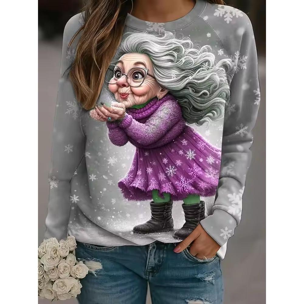 Women's  Animal Cat Printed Sweatshirt 3D Print O-Neck Long Sleeve Tops Women's Apparel Streetwear Fall Winter Pullover