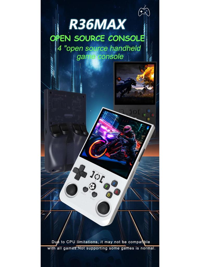 R36sMAX Handheld Game Console: 4.0-inch HD Screen, Dual Joystick, Retro Arcade Style