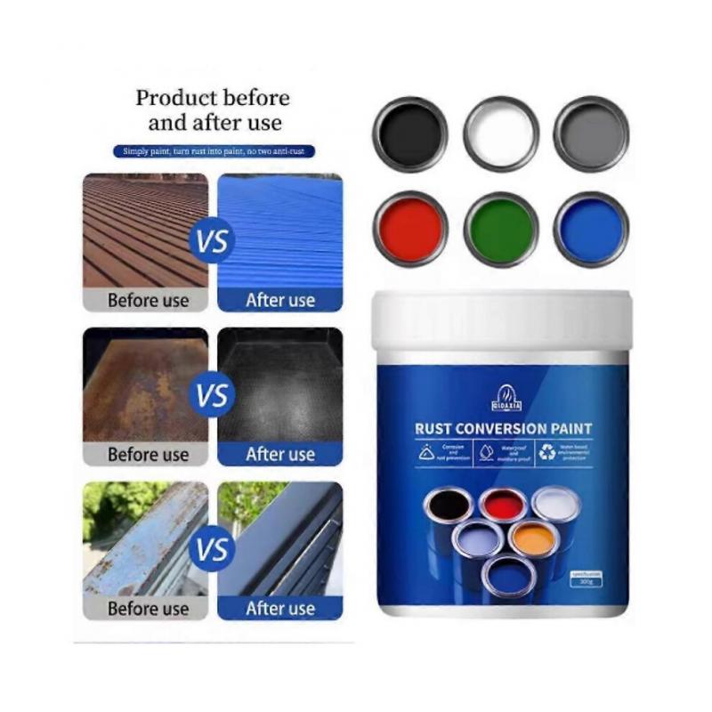 (300g,Silver)Metal Rust Converter Water Based Rust Proof Paint Metallic Paint Rust Prevention Color Steel Tile Renovation Rust Stabilizer
