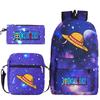 New Animation One Piece Printed Backpack for Primary and Secondary School Students Large Capacity School Bag Combination Three-piece Set