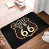 Route 66 Front Door Mat Anti-Slip Outdoor Americas Highway Doormat Kitchen Balcony Entrance Rug Carpet Historic Route 66