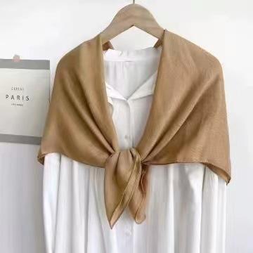 Women S Solid Color Large Square Scarf 90x90cm Casual Headscarf