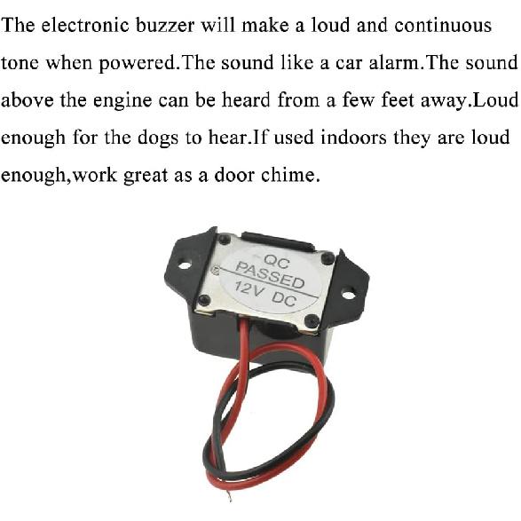 HAHIYO Electronic Buzzer Alarm 12V 400Hz Beep Continuous Sounder Active High Plenty Loud Tone Piezo Siren Security Audible Easy To Install with Wire