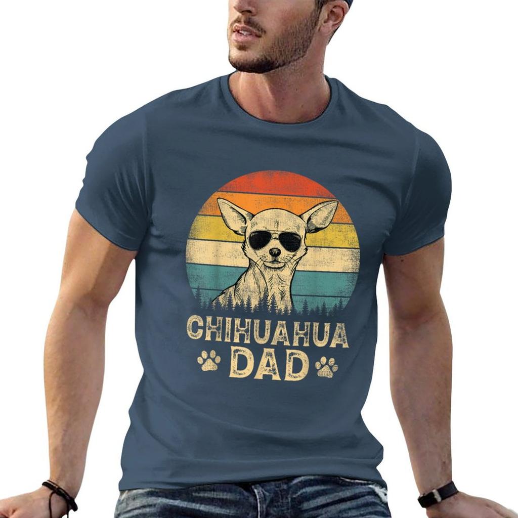 Vintage Chihuahua Dad Dog Lovers Fathers Day Tee TShirt Minimalist Graphic Tee Shirt