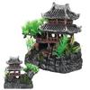 Artificial House Landscaping Decoration Smulation Mountain View Fish Tank Resin Cloud Crane House