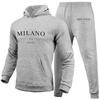Men's Hoodie Set Milan Printed Sweatshirt Sweatpants Men's Hooded Top + Jogging Pants