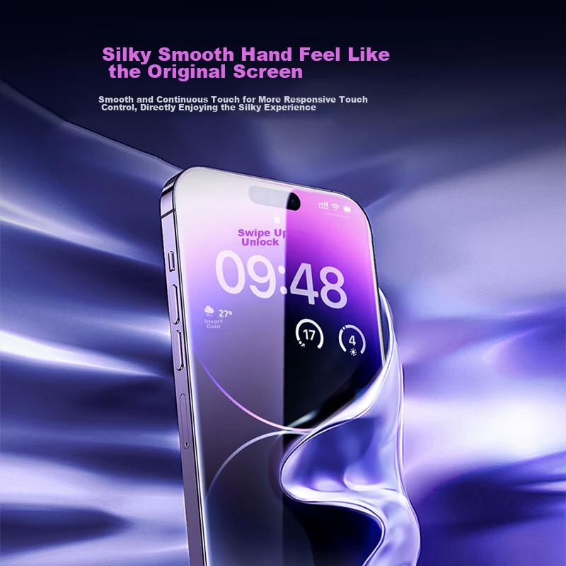 ESR IPhone 14 Pro Tempered Glass Screen Protector, Apple 14 Pro Phone Film, High-Definition Full Coverage Borderless, Shatterproof Front