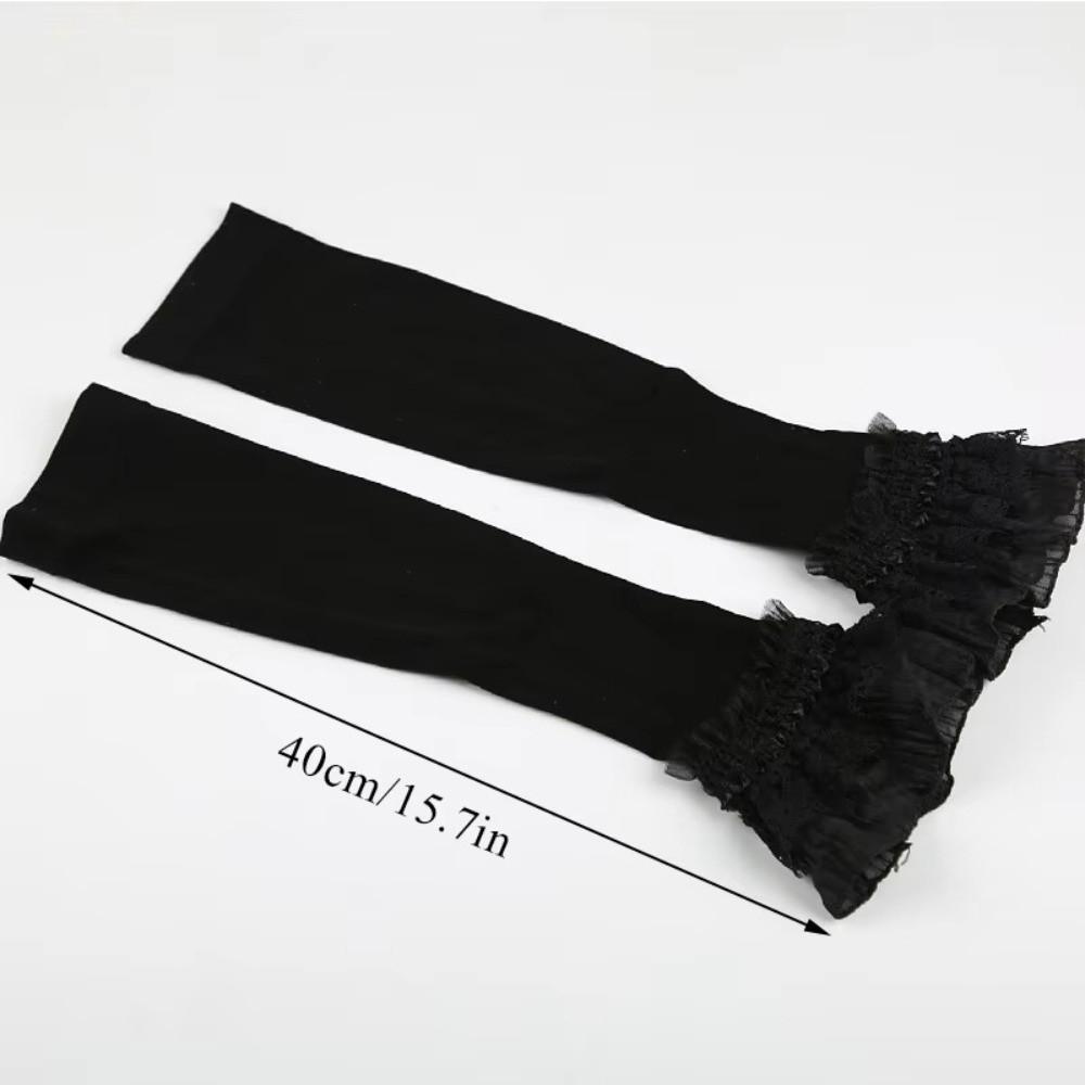 Summer Long Sleeve Lace Gloves Elastic Soft Sunscreen Arm Sleeve Sun Protection Scar Covered Driving Gloves