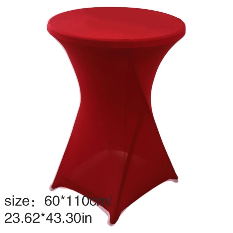 Cocktail Spandex Stretch Elastics Table Cover Square Corner Tablecloth Top Bars Table Cloth for Wedding Banquets
