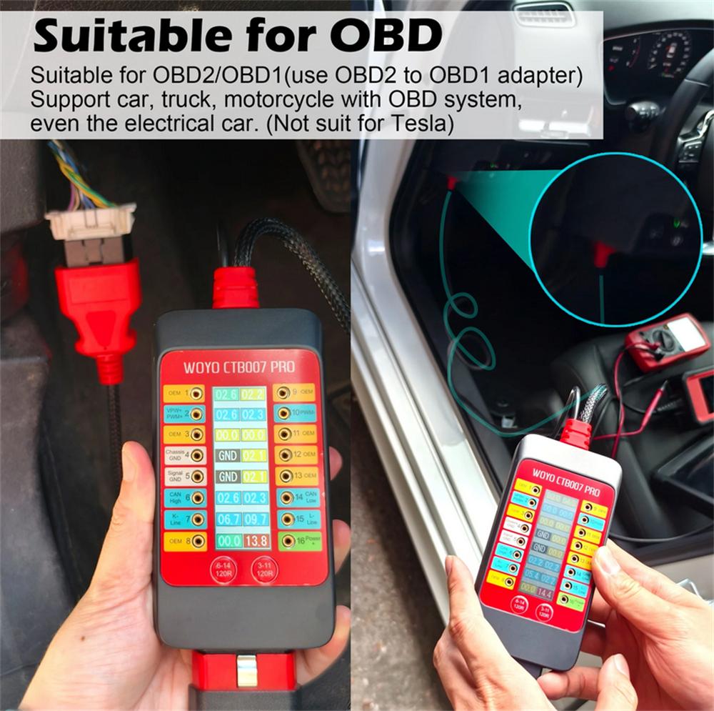 WOYO CTB007PRO OBD2 Universelle Starthilfe-Box Digitales Display Break-Out-Box mit 70cm Verlängerungskabel