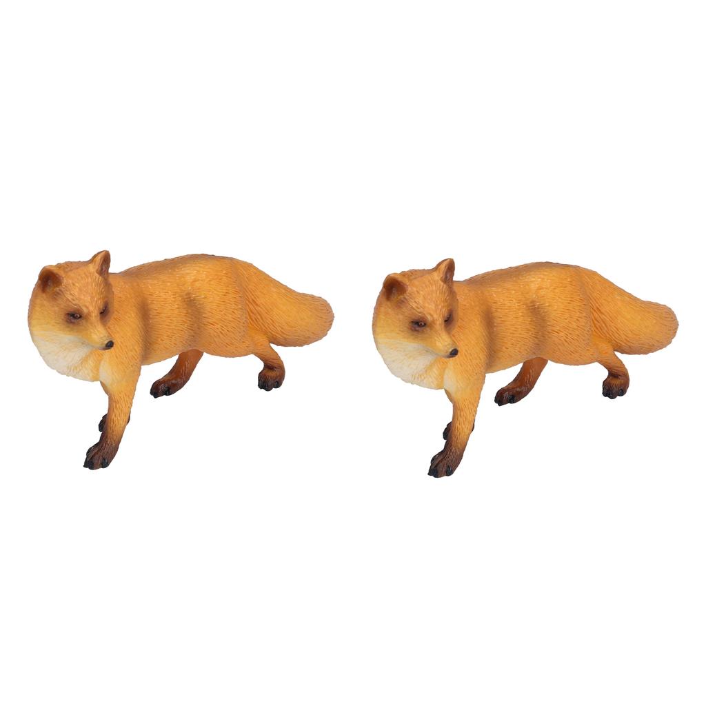 2pcs Realistic Fox Figure Wild Animal Model Toy Educational Presents for Children