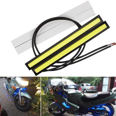 2 sztuk 17CM żarówka LED COB 12V 6000K DRL Car Styling Strip wodoodporna lampa robocza LED COB jazdy światło do jazdy dziennej Super biały