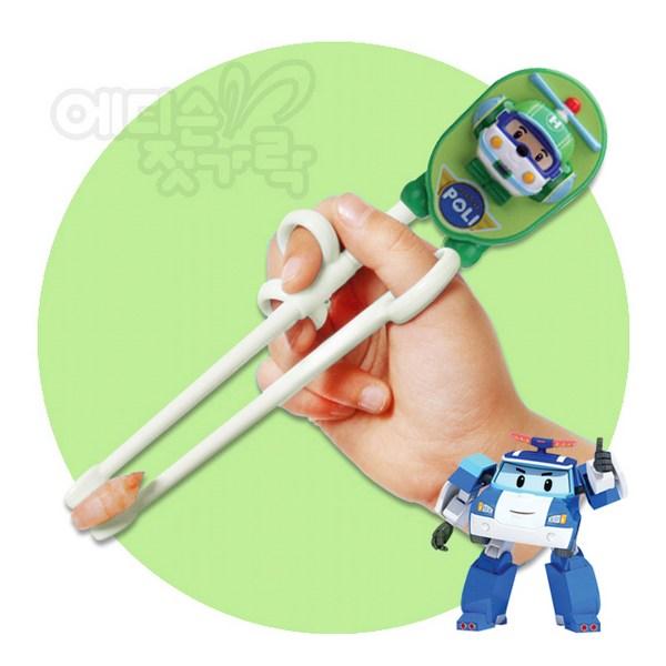 Robocar Poli practice chopsticks level 1 Roy + Heli right hand