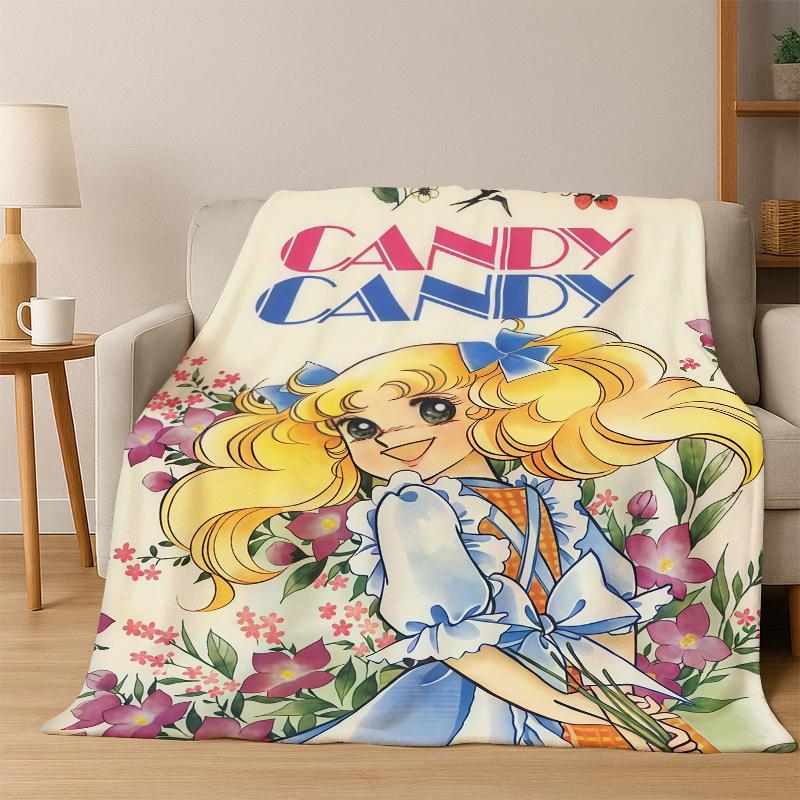 Candy Candy Dziewczynka Kreskówka Anime Koc Flanelowy Miękki Ciepły Koc Koc Rzutowy do Sypialni Salonu Łóżka Podróży Pikniku Prezent