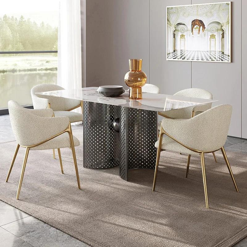 Nordic Luxury Dining Chairs Modern Armchair Living Room Relaxing Dining Chairs Backrest Sillas De Comedor Household Items