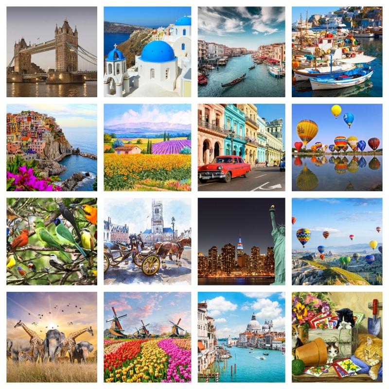 

1 Piece Randomly 500 Pieces Creative Jigsaw Puzzle Various Landscape Picture Anti Stress Puzzles Playthings Designed For Children Xmas Gifts