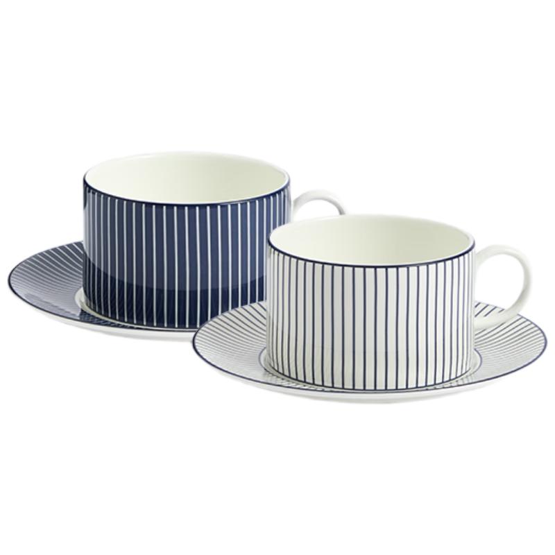 Wedgwood Blue Geometry Bone China Coffee Set