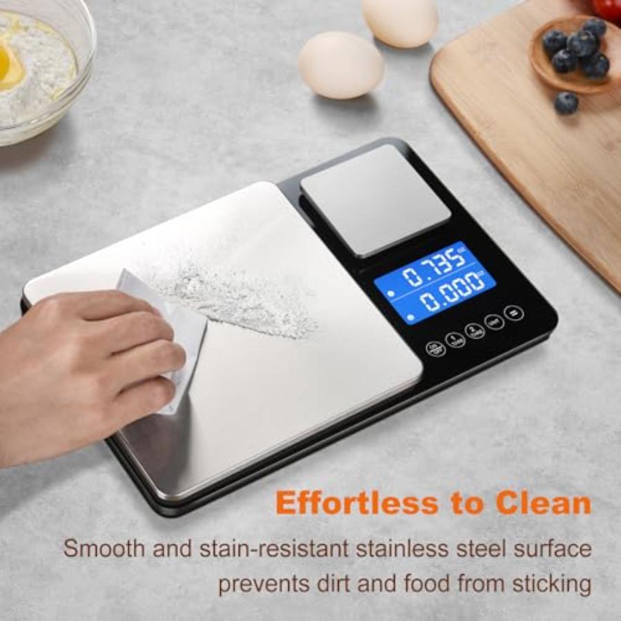 0.001oz/33lbs Dual Platform Food Kitchen Scales Digital Weight Grams and Ounces Two Precisions Kitchen Scale for Sourdough Brea