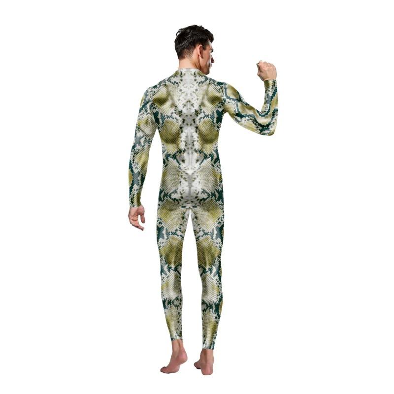 Adult Serpentine Cosplay Costume 3D Print Exercise Sexy Bodysuits Halloween Flexible Party Jumpsuit Fitness Outfit Romper Unisex