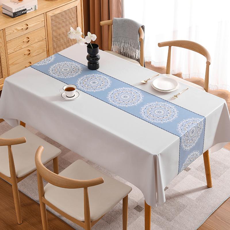 Fata de masa din PVC rezistenta la apa si la ulei Ins Tea Fata de masa rectangulara minimalista florala