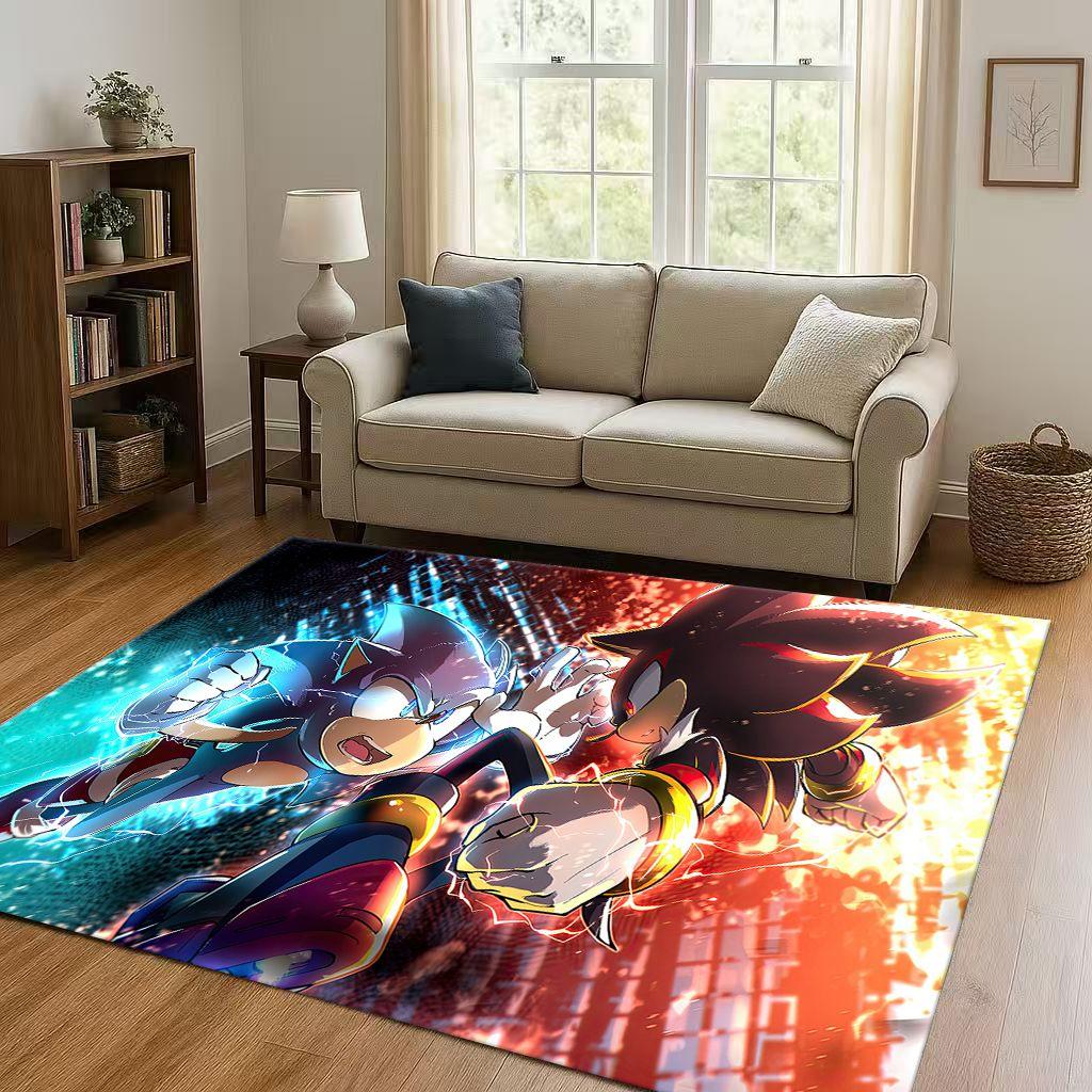3D S-Sonics Cartoon Living Room Non-Slip Area Rug Soft Carpet for Bedroom Playroom and Sofa , Easy Clean Home Decor Doormat