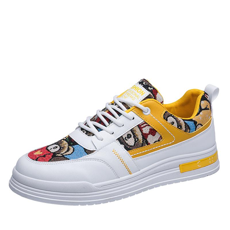 Yellow Men's Shoes for Men New Skateboard Shoes Platform Casual Sneakers Trend Design Mesh Men Shoes Tenis Masculino