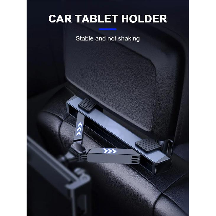 SEAMETAL Upgraded Car Headrest Phone Holder Telescopic Anti Shake Auto Table Holder Smartphone Mount for 4-12.9 Inch iPad iPhone