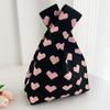 New Heart Pattern Knit Handbags Women Handmade Knot Wrist Bag Casual Small Tote Bag Girls Reusable Shopping Bags ARI