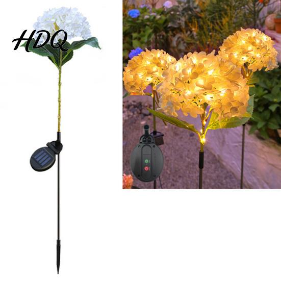 Solar Powered Patio Decor Fairy Hydrangea Lights Garden Stake Waterproof LED Flower Light Lights Colorful Outdoor Lamp for Lawn Pathway