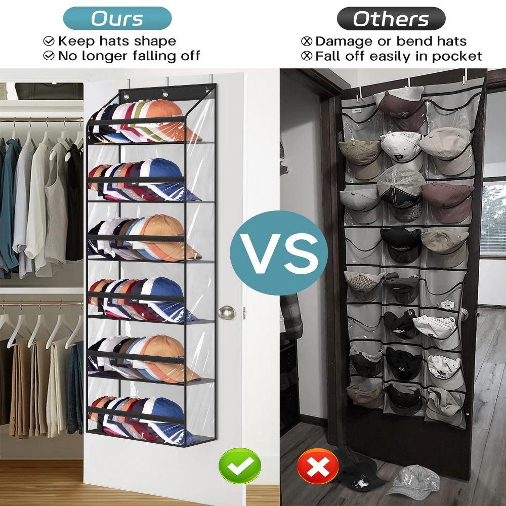 Wall Mounted Multi-layer Storage Bag Large Capacity Over The Door Organizer  Holds Up To 72 Caps