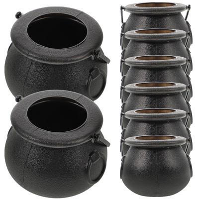 8 Pcs Witch Candy Jar Plastic Halloween Cauldron Party Decoration Storage Container For Candy Snacks Props Accessory