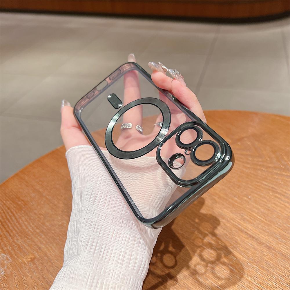 

Розкішне покриття Магнітний Прозорий бампер для Magsafe для iPhone 16 15 14 13 12 11 Pro Max Plus XR XS 7 8 Чохол для бездротової зарядки For iPhone 16