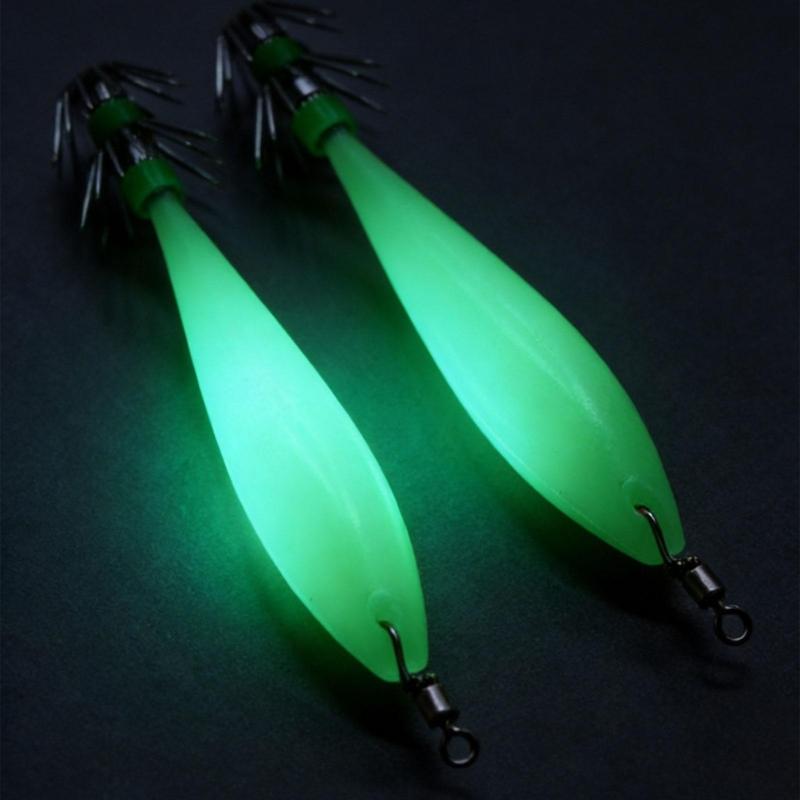 5Pcs Cuttlefish Hook Lures Shrimp Lure Baits Squid Jig 9.5cm Glow Jig Hook Glow Squid Jig Hard Baits