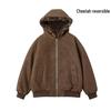 Unisex Reversible Retro Leopard Print Fleece-Lined PU Leather Jacket