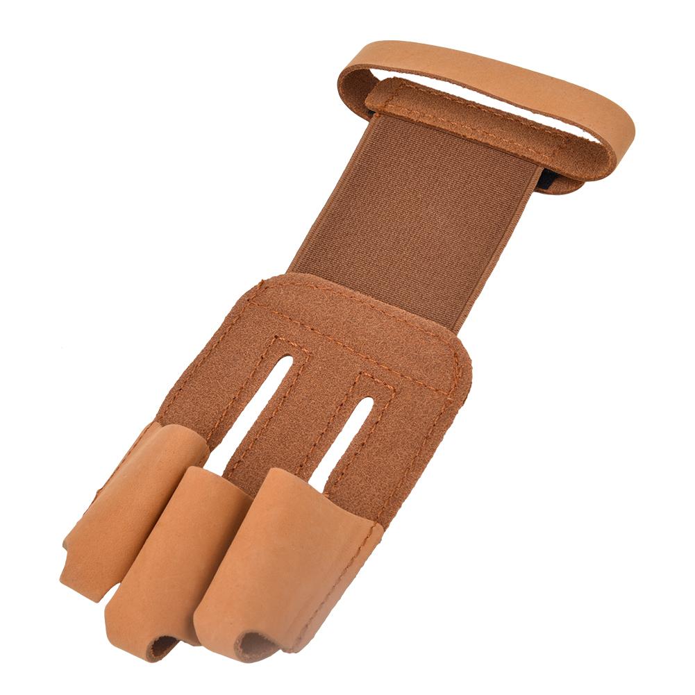 

Artificial Cow Leather Archery 3 Finger Guard Protective Glove Finger Tab Protector for Recurve Longbow Hunting Shooting Accessory