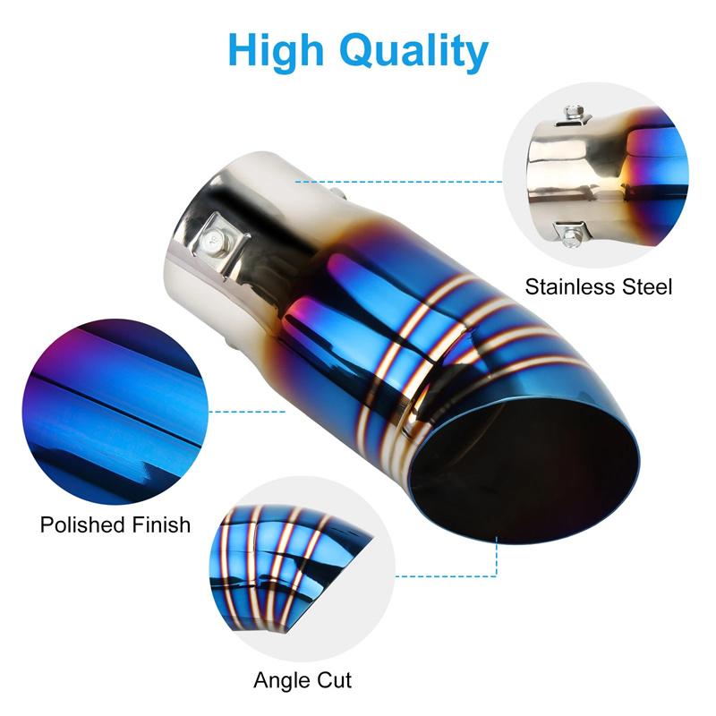 1Pcs Universal Car Exhaust Muffler High Performance Stainless Steel Straight Through Exhaust Muffler Enhance Sound And Style